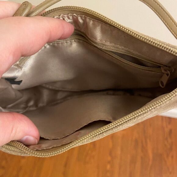 Aeropostale Y2K Tan Faux Suede & Leather Mini Shoulder Bag - Picture 3 of 4